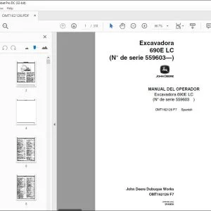 John Deere Excavadora 690E LC MANUAL DEL OPERADOR OMT162126 PDF