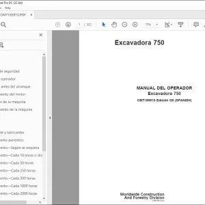 John Deere Excavadora 750 MANUAL DEL OPERADOR OMT185910 - PDF DOWNLOAD