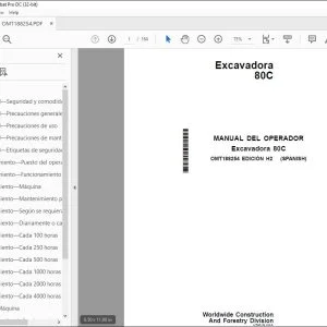 John Deere Excavadora 80C MANUAL DEL OPERADOR PDF