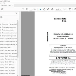 John Deere Excavadora 85D MANUAL DEL OPERADOR OMT239672 PDF