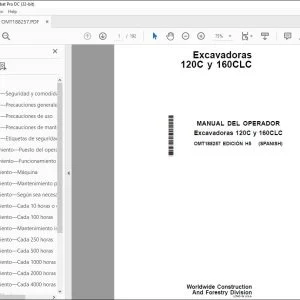 John Deere Excavadoras 120C y 160CLC MANUAL DEL OPERADOR OMT188257 PDF
