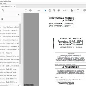 John Deere 160GLC 180GLC Excavadoras Manual del Operador PDF