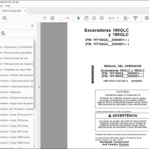 John Deere Excavadoras 160GLC 180GLC Manual del Operador PDF Download
