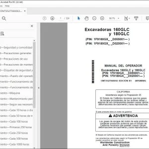 John Deere Excavadoras 160GLC y 180GLC MANUAL DEL OPERADOR PDF