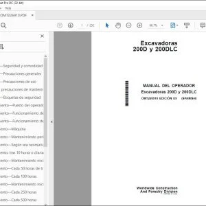 John Deere Excavadoras 200D y 200DLC MANUAL DEL OPERADOR OMT226910 PDF