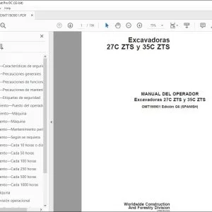 John Deere Excavadoras 27C ZTS y 35C ZTS MANUAL DEL OPERADOR PDF