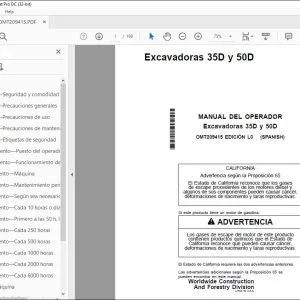 John Deere Excavadoras 35D y 50D MANUAL DEL OPERADOR OMT209415 PDF