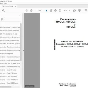 John Deere Excavadoras 450DLC, 650DLC y 850DLC MANUAL DEL OPERADOR PDF