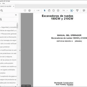 John Deere Excavadoras de ruedas 180CW y 210CW MANUAL DEL OPERADOR PDF