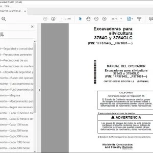 John Deere Excavadoras 3754G y 3754GLC MANUAL DEL OPERADOR PDF