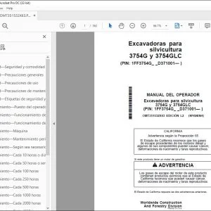 John Deere 3754G & 3754GLC Excavadoras Manual del Operador PDF