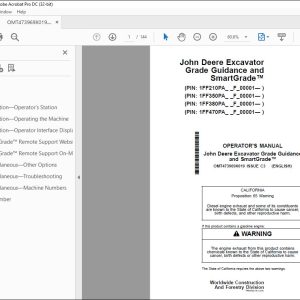 John Deere Excavator Grade Guidance & SmartGrade Operator's Manual ...