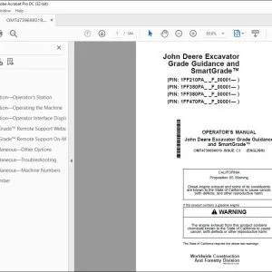 John Deere Grade Guidance & SmartGrade System Operator Manual PDF