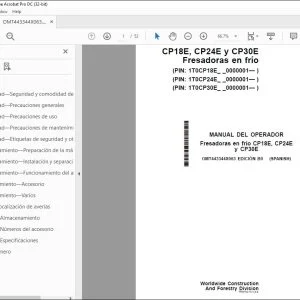 John Deere Fresadoras en frío CP18E, CP24E y CP30E MANUAL DEL OPERADOR PDF