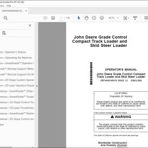 John Deere Grade Control Compact Track & Skid Steer Operator's Manual PDF