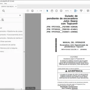 John Deere Guiado de pendiente de excavadora MANUAL DEL OPERADOR PDF