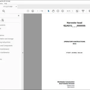 John Deere H212 Harvester Head Operator's Manual F712277 PDF