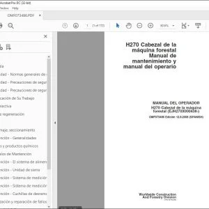 John Deere H270 Cabezal de la maquina forestal MANUAL DEL OPERADOR OMF073486 PDF