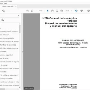 John Deere H290 Cabezal de la máquina MANUAL DEL OPERADOR PDF