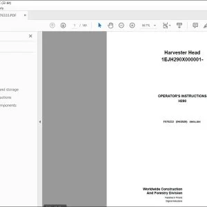 John Deere H290 Harvester Head Owner Manual PDF