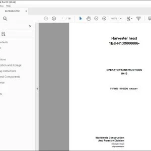 John Deere H413 Harvester Head Operator's Manual F678990 - PDF DOWNLOAD
