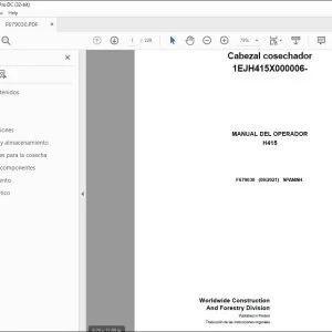 John Deere H415 Cabezal cosechador MANUAL DEL OPERADOR F679030 PDF