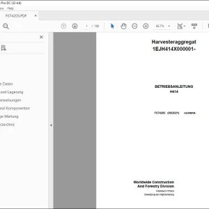 John Deere H415 Harvesteraggregat BETRIEBSANLEITUNG F679015 PDF