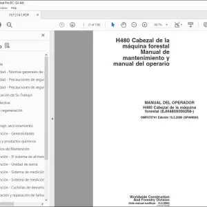 John Deere H480 Cabezal de la maquina forestal MANUAL DEL OPERADOR PDF