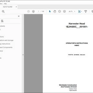 John Deere H480C Harvester Head Operator's Manual F670716 PDF