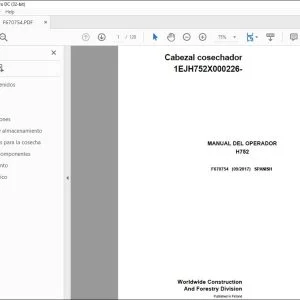 John Deere H752 Cabezal cosechador MANUAL DEL OPERADOR F670754 PDF