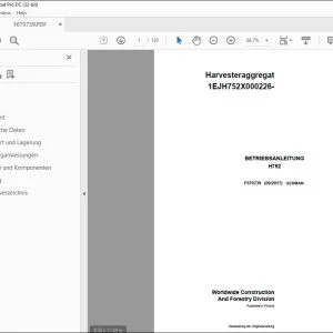 John Deere H752 Harvesteraggregat BETRIEBSANLEITUNG F670739 PDF