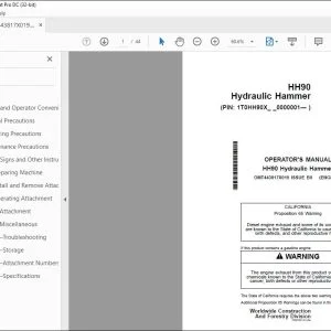 John Deere HH90 Hydraulic Hammer Operator's Manual - PDF DOWNLOAD