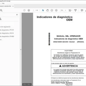 John Deere Indicadores de diagnóstico OEM MANUAL DEL OPERADOR PDF