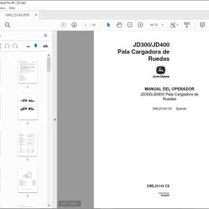 John Deere JD300/JD400 Pala Cargadora de Ruedas MANUAL DEL OPERADOR PDF