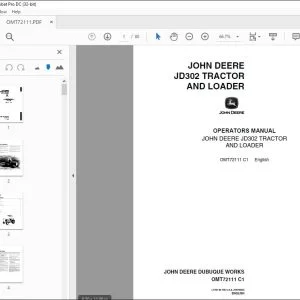 John Deere JD302 TRACTOR & LOADER Operators Manual - PDF DOWNLOAD