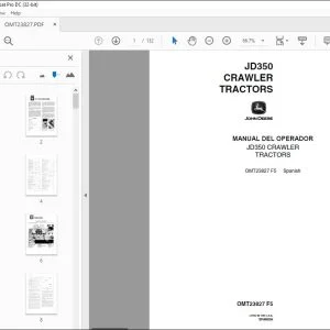 John Deere JD350 CRAWLER TRACTORS MANUAL DEL OPERADOR PDF