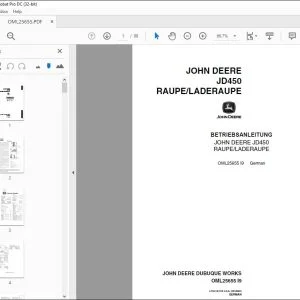 John Deere JD450 RAUPE / LADERAUPE BETRIEBSANLEITUNG PDF