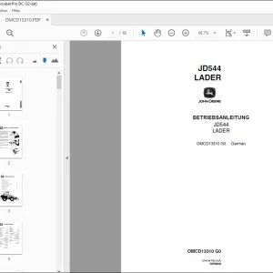 John Deere JD544 LADER BETRIEBSANLEITUNG OMCD13310 – PDF DOWNLOAD