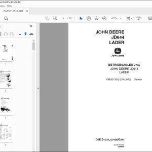 John Deere JD644 LADER BETRIEBSANLEITUNG OMCD13312 – PDF DOWNLOAD