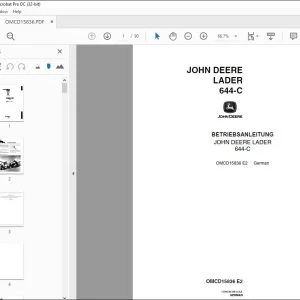 John Deere LADER 644-C BETRIEBSANLEITUNG OMCD15836 – PDF DOWNLOAD