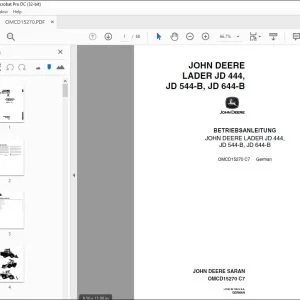 John Deere LADER JD 444, JD 544-B, JD 644-B BETRIEBSANLEITUNG PDF