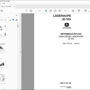 John Deere LADERAUPE JD 555 BETRIEBSANLEITUNG OML31785 – PDF DOWNLOAD