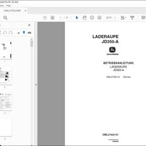 John Deere LADERAUPE JD350-A BETRIEBSANLEITUNG OML27420 – PDF DOWNLOAD