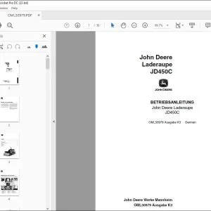 John Deere Laderaupe JD450C BETRIEBSANLEITUNG OML30979 – PDF DOWNLOAD