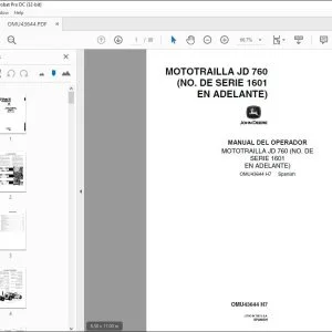 John Deere MOTOTRAILLA JD 760 MANUAL DEL OPERADOR OMU43644 PDF