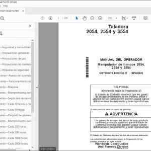 John Deere Manipulador 2054, 2554 y 3554 MANUAL DEL OPERADOR  PDF