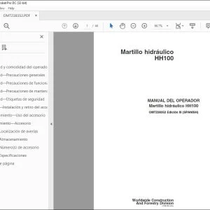 John Deere Martillo hidraulico HH100 MANUAL DEL OPERADOR PDF