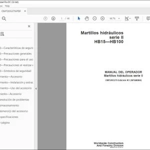 John Deere Martillos serie II HB15-HB100 MANUAL DEL OPERADOR PDF