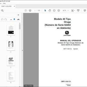 John Deere Modelo 40 Tipo Oruga MANUAL DEL OPERADOR OMT11355 PDF