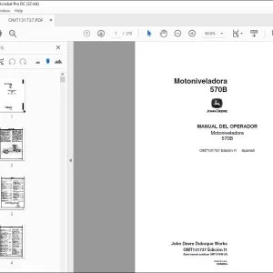 John Deere Motoniveladora 570B MANUAL DEL OPERADOR OMT131737 PDF